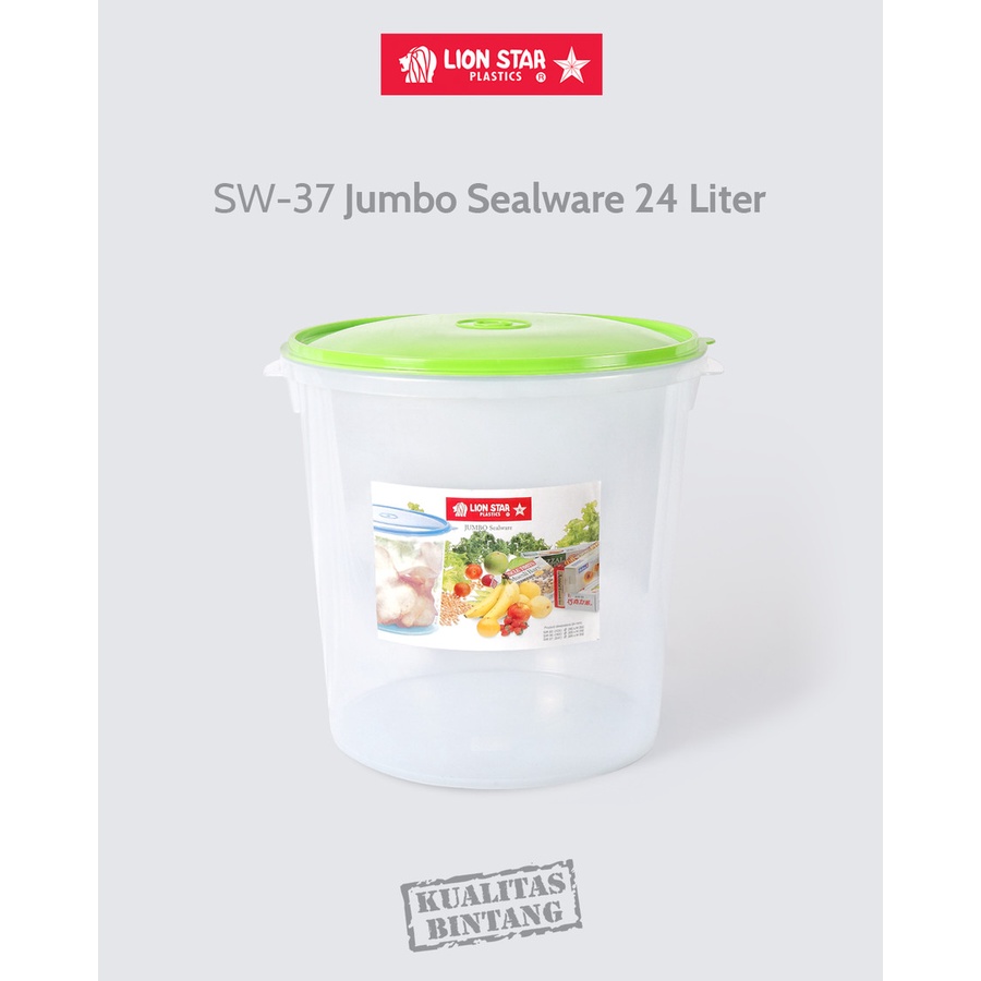 Toples Jumbo Lionstar 24 Liter - Toples Jumbo LionStar - Toples Plastik Tutup - Toples Krupuk Cemilan