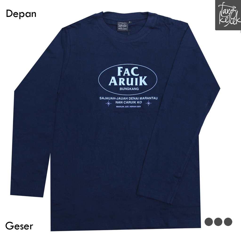 Tangkelek Baju Kaos Lengan Panjang Facaruik Bungkang Warna Navy