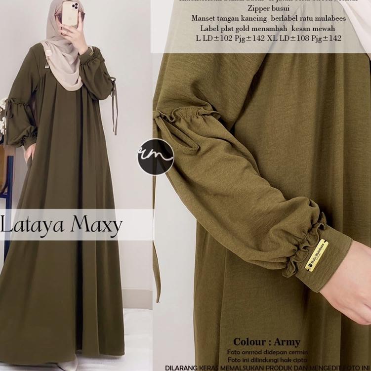 Paling Diminati Lataya Maxy by Ratu Mulabees 100% Ori *Gamis Simple Gamis Polos Gamis Casual Gamis T