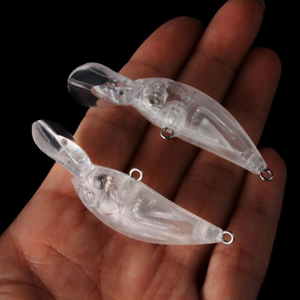 Preva 10pcs Umpan Embrio Body Portable Lifelike Eyes Tackle Treble Hooks Crankbait