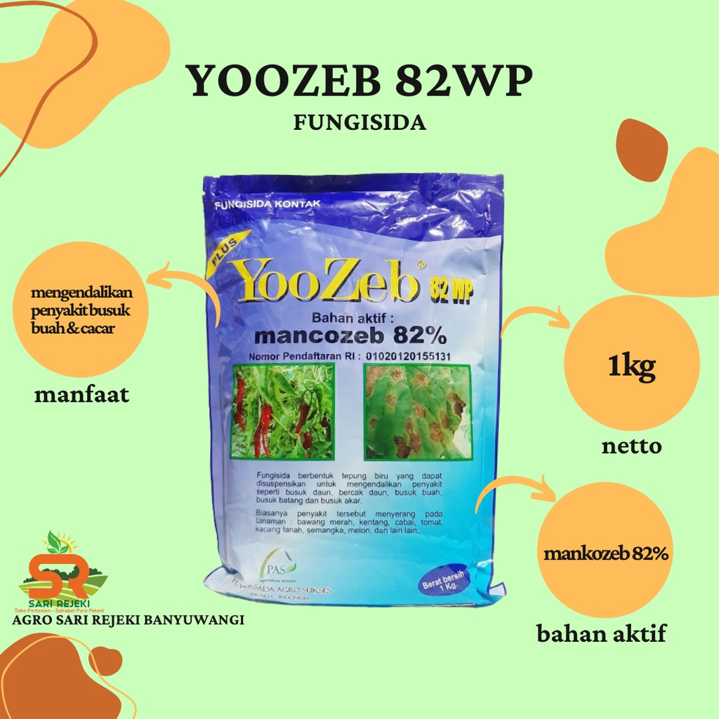 YOOZEB BLUE 82WP 1KG FUNGISIDA MANKOZEB BIRU