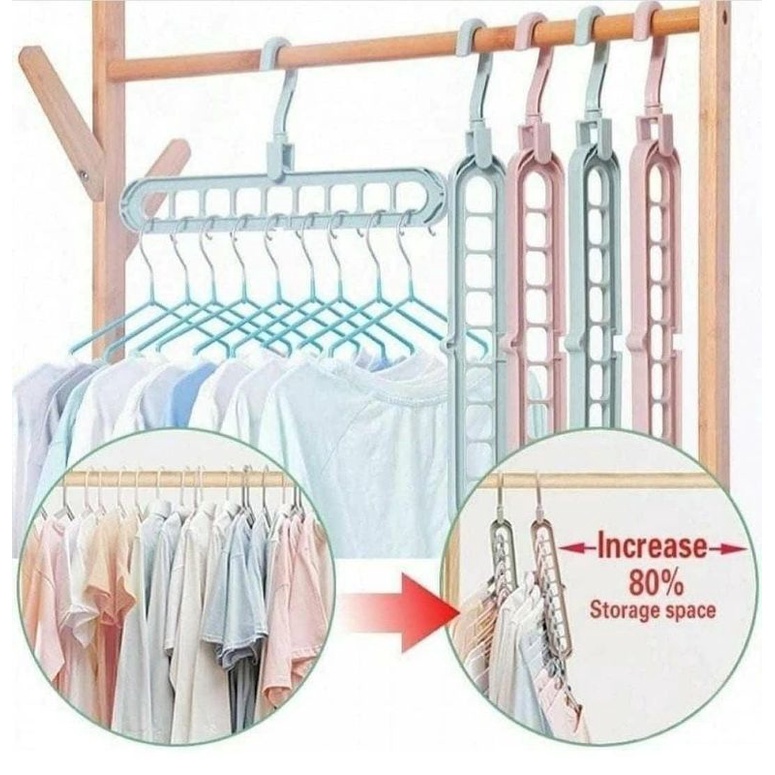 magic hanger gantungan baju organizer 9 lubang / gantungan baju magic 9 lubang / magic hanger 9in1 /