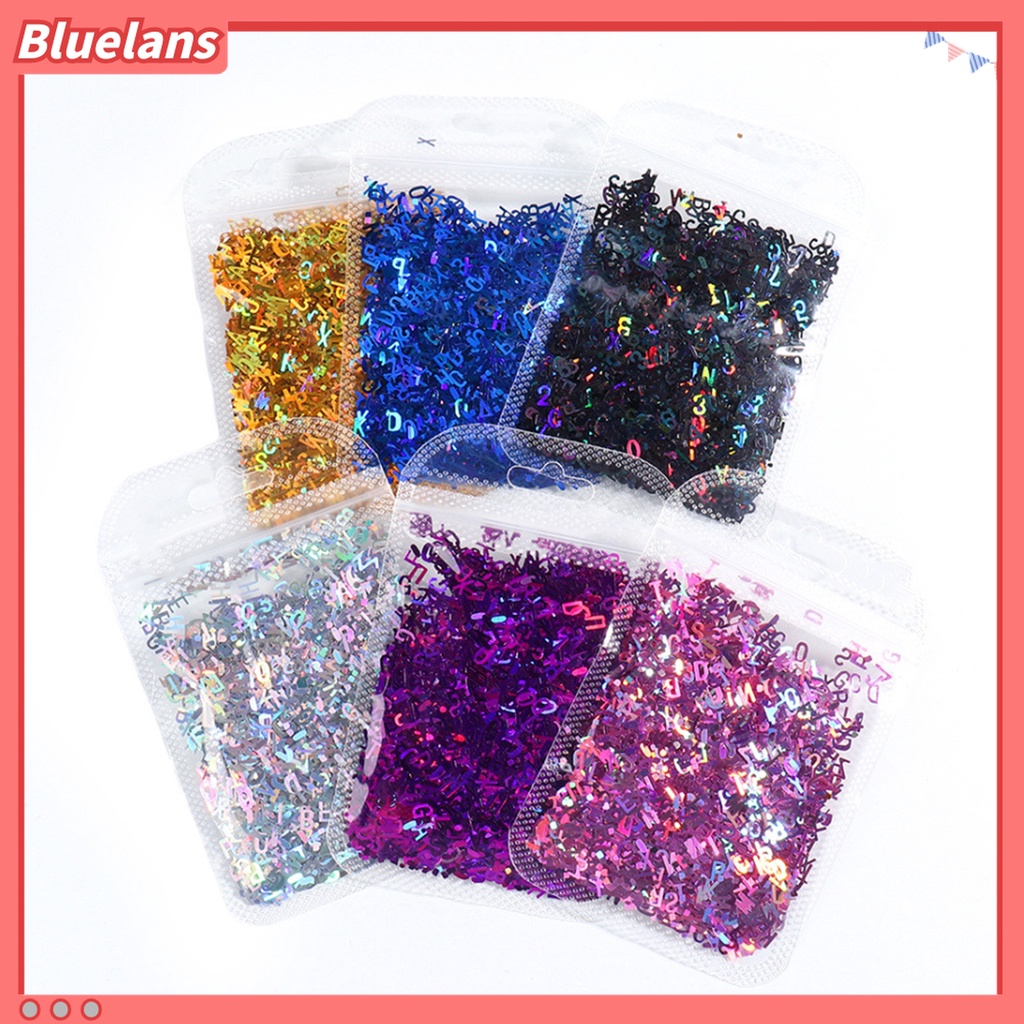 (In Stock) Kacamata Hitam Lensa Warna Warni ♡Payet Glitter Ultra Tipis Bentuk Huruf Campur Untuk Dekorasi Manicure DIY