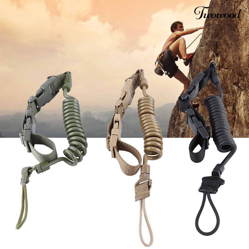 Twowood Tali Lanyard Spiral Elastis Bahan Nilon Panjang 150cm Untuk Pistol