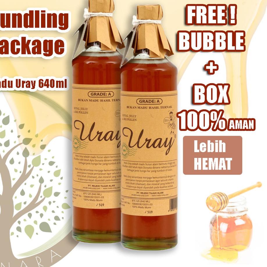 

CODEG1s6R--PAKET Madu Uray 640ml Natural Honey / Madu Lebah Hutan