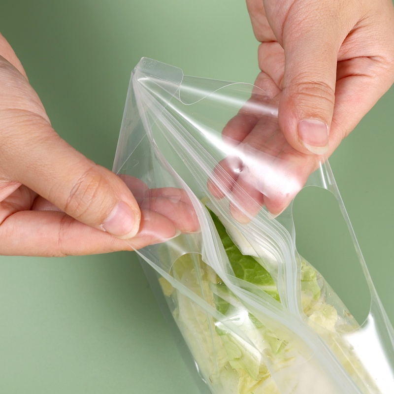 1pc Tas Penyimpanan Makanan Bahan Silikon Anti Bocor Dengan Ziplock Reusable Untuk Dapur