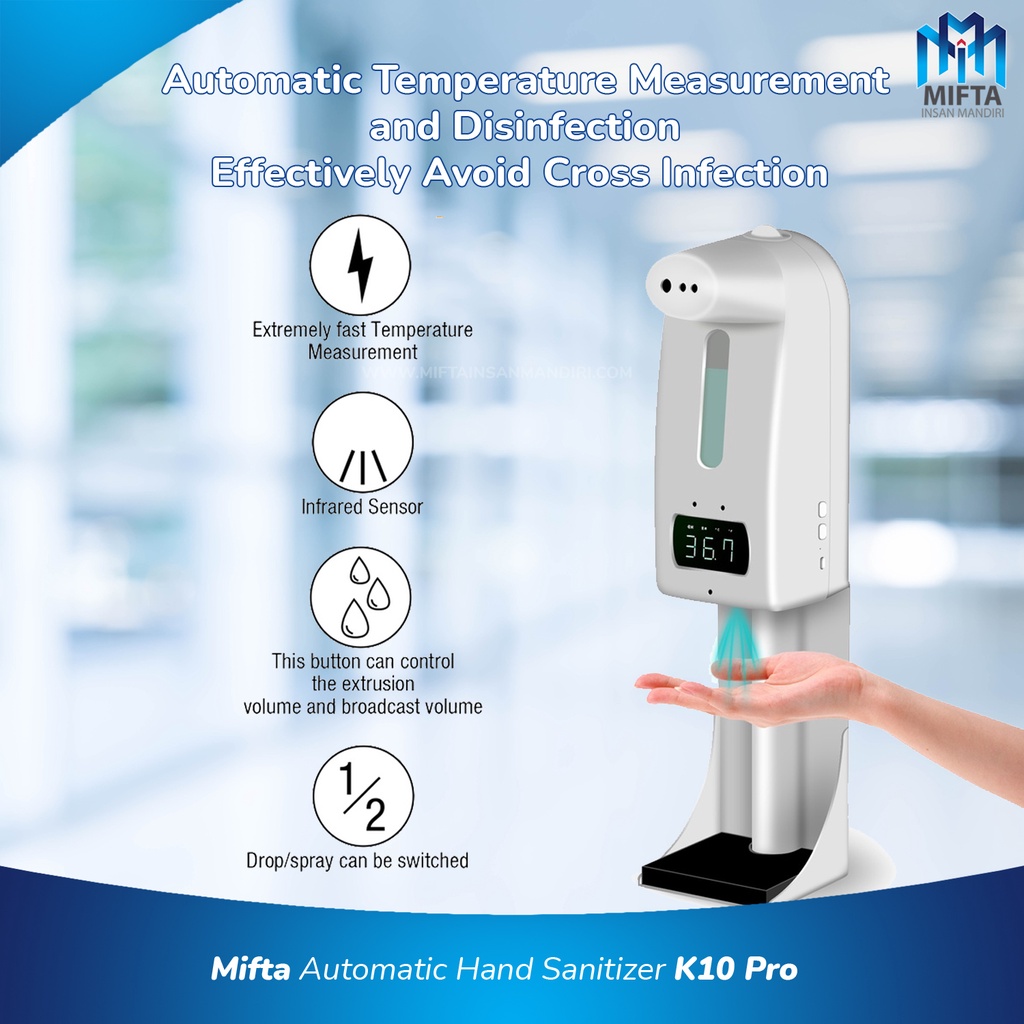 K10 PRO INFRARED THERMOMETER 2 IN 1 HAND SANITIZER OTOMATIS / K10 PRO