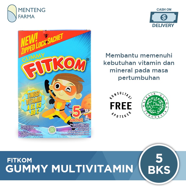 Fitkom Gummy Multivitamin 5 Sachet - Asupan Multivitamin Harian Anak