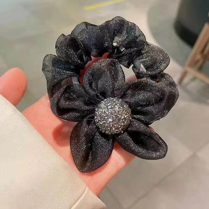 Ikat Rambut Scrunchie Korea Perempuan Dewasa Model Bunga Daisy Aksesoris Fashion Style Wanita AK252