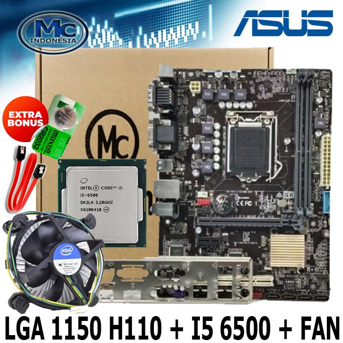 Paket Motherboard MOBO Mainboard H110 LGA 1151