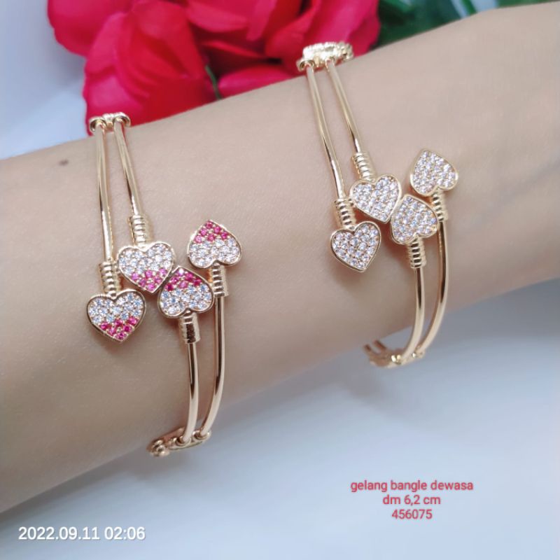 Gelang Tangan Bangle Fleksibel Wanita Titanium Xuping Perhiasan Aksesoris Fashion Lapis Emas Anti Karat