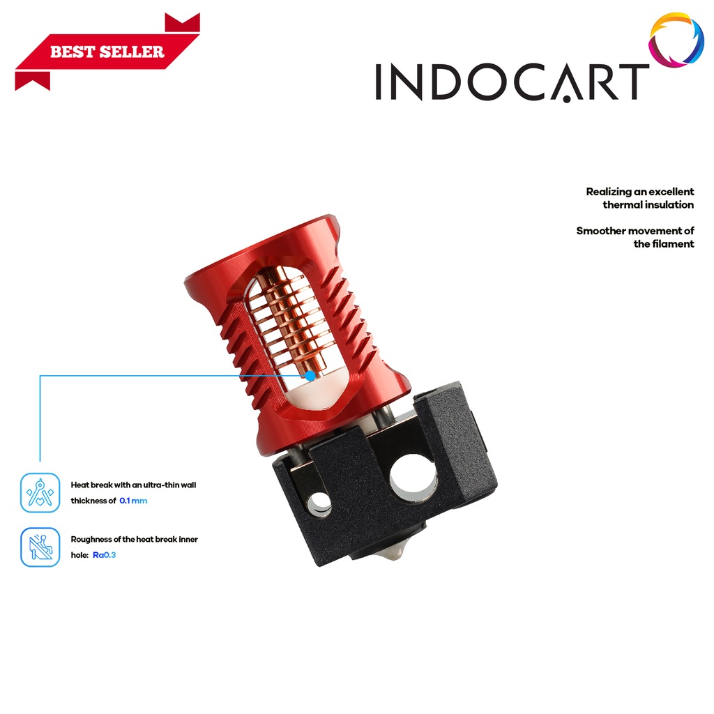 INDOCART 3D Printer HotEnd Ori Phaetus Dragon Hotend HF x Voron HF Red