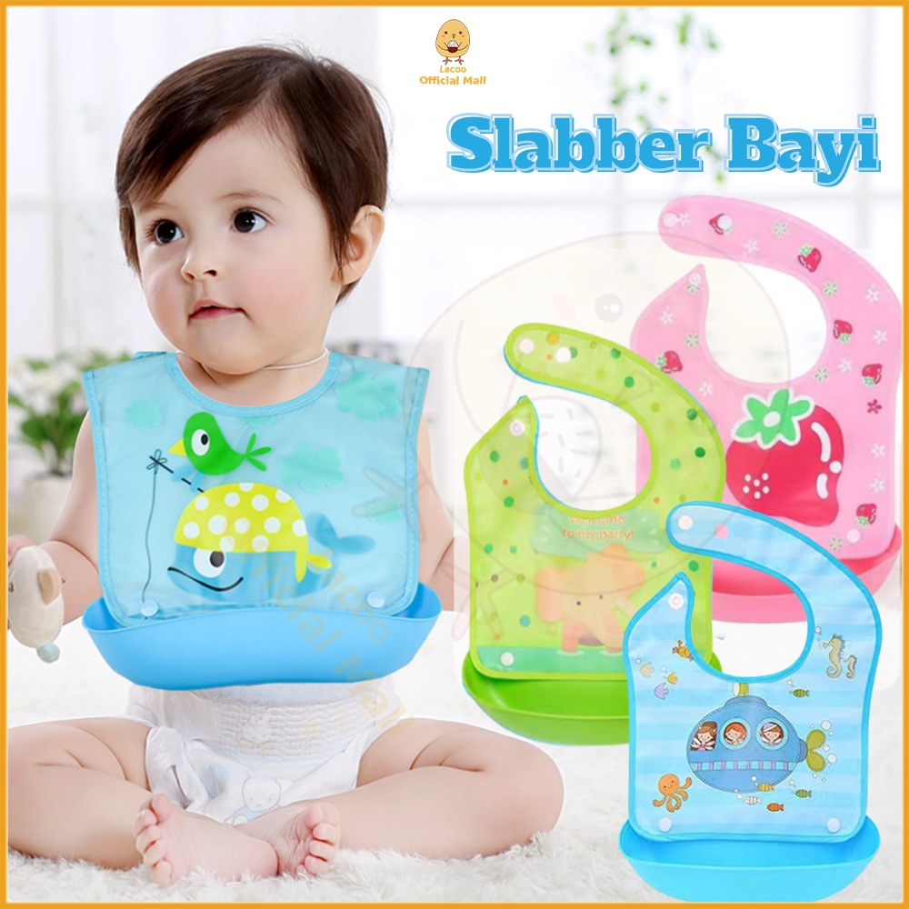 Lacoo Baby bibs bahan Eva Slabber bayi multifungsi Sleber air liur bayi tahan air