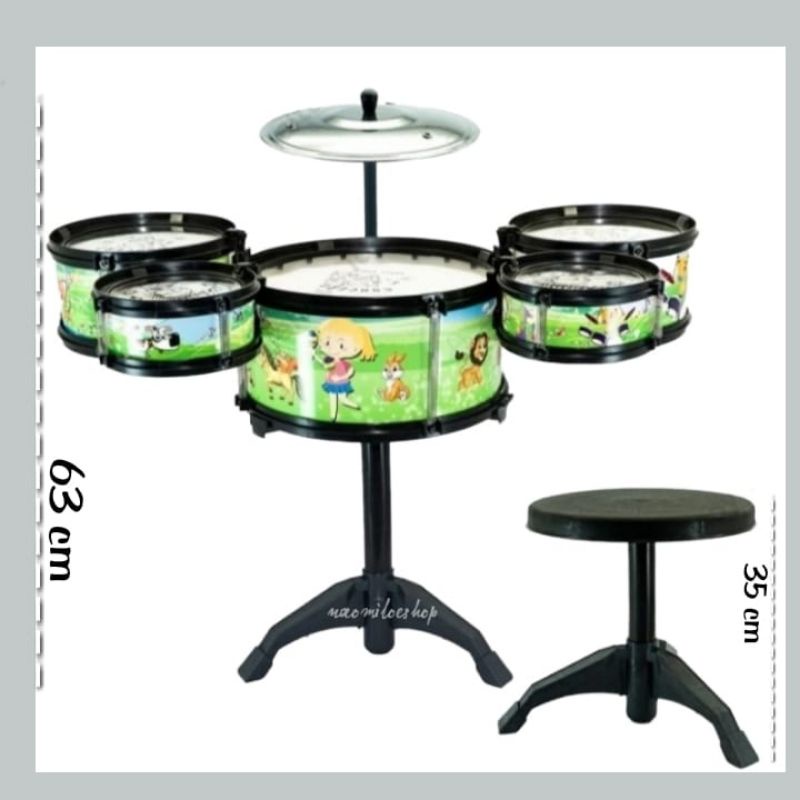 Harga Miring Jazz Drum Jumbo + Kursi Sh1235 Mainan Drum Set Anak Drum Anak /Mainan Anak
