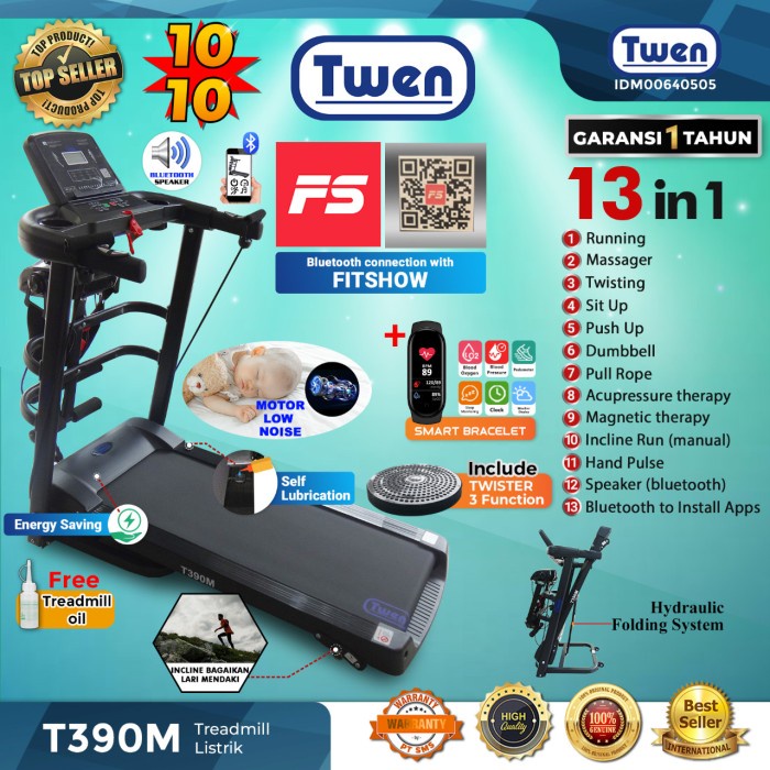 Tramp Treadmill Twen T390M / Treadmill Listrik / Treadmill Elektrik