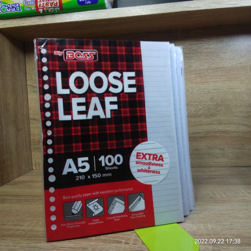 

LOOSE LEAF A5 100 LEMBAR / ISI BINDER A5 ( ISI 100 LEMBAR ) Bergaris