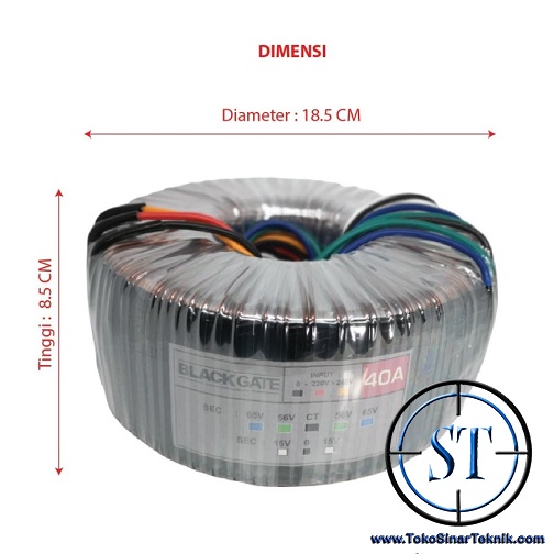 Trafo Toroidal Blackgate 40A 65V - 56V CT Extra 15V-CT-15V 2A Travo Toroid 40A Travo Donut BELL Trafo Black Gate 40Amp 65V &amp; 56V CT