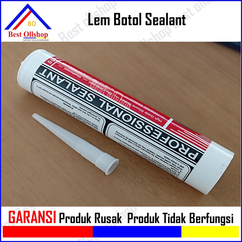 Lem Sealant Sealent Kaca Aquarium Bening Hitam Silicone Silent Akuarium Silikon Silicon Botol Acetoxy Cure Putih Murahurah