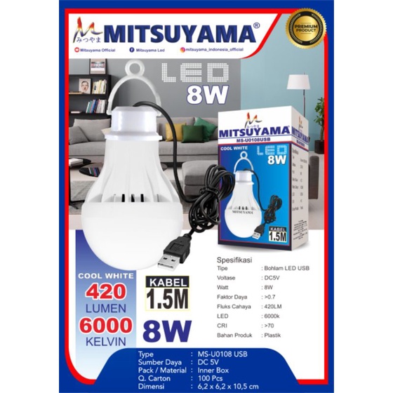 Lampu  Led usb 8watt