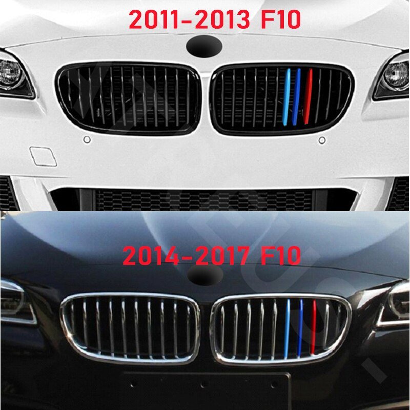 3 Pcs Strip Trim Grill Mobil Balap BMW G30 F10 E60 E39 F07 F11 G31 5 Series M Power Bahan ABS