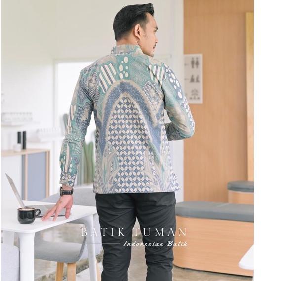Paling Diminati Kemeja Batik Pria Lapis Furing Kawung Pastel Katun Primisima Batik Solo Kemeja Pria
