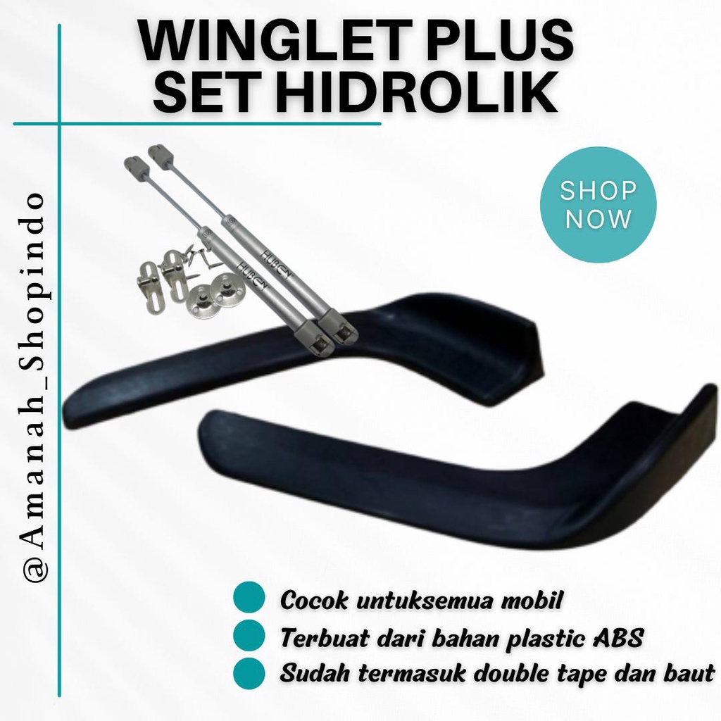 WINGLET BUMPER MOBIL UNIVERSAL WING LIPS DEPAN + HIDROLIK 2 PCS