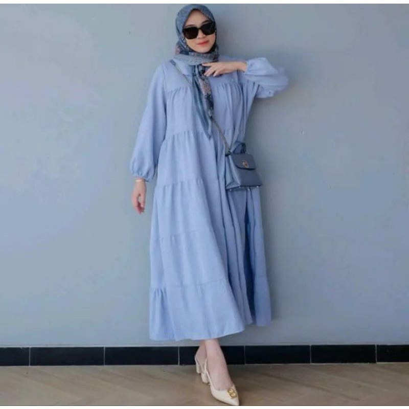 Gamis Susun Ity Mango Crepe // Syar'i Memayung Real pict Pakaian Wanita Muslim Modern Size Kumplit S M L XL XXL Ukuran Reguler Normal Tanggung Jumbo Gede Besar Oversize Awet Adem Jatuh Tebal Tidak Luntur Busana Murah Berkualitas Bagus Jahitan Rapih