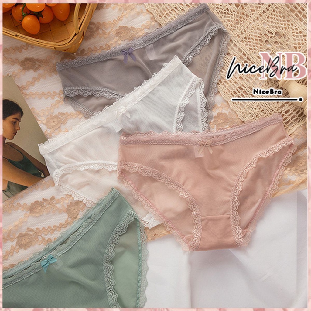 Nicebra Celana Dalam Lace Brief Wanita Transparant 2075