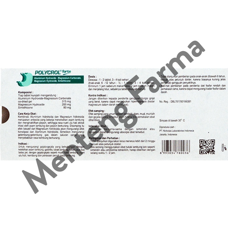 Polycrol Forte 10 Tablet - Obat Sakit Maag dan Asam Lambung