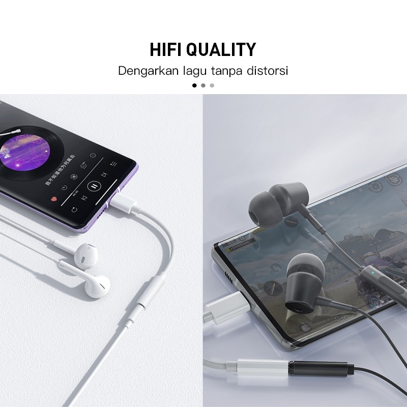 Konverter Dongle Jack Audio Type C To Jack 3.5mm Converter USB Type-C to Jak 3.5mm Konektor Sambungan Charger ke Headphone Headset Earphone Hedset Penyambung Dongel HP Mic Mikrofon Microphone Audio Adaptor Connector Conveter USB Tipe C To 3 5 MM Jack HP25