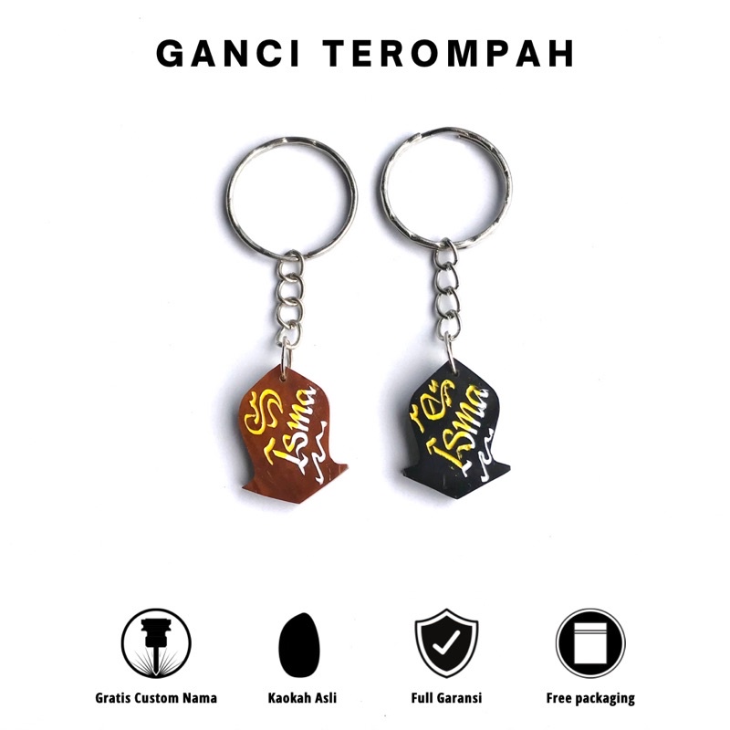 Gantungan kunci terompah kaokah custom nama grup sekolah komunitas souvenir pernikahan ulang tahun kado hadiah