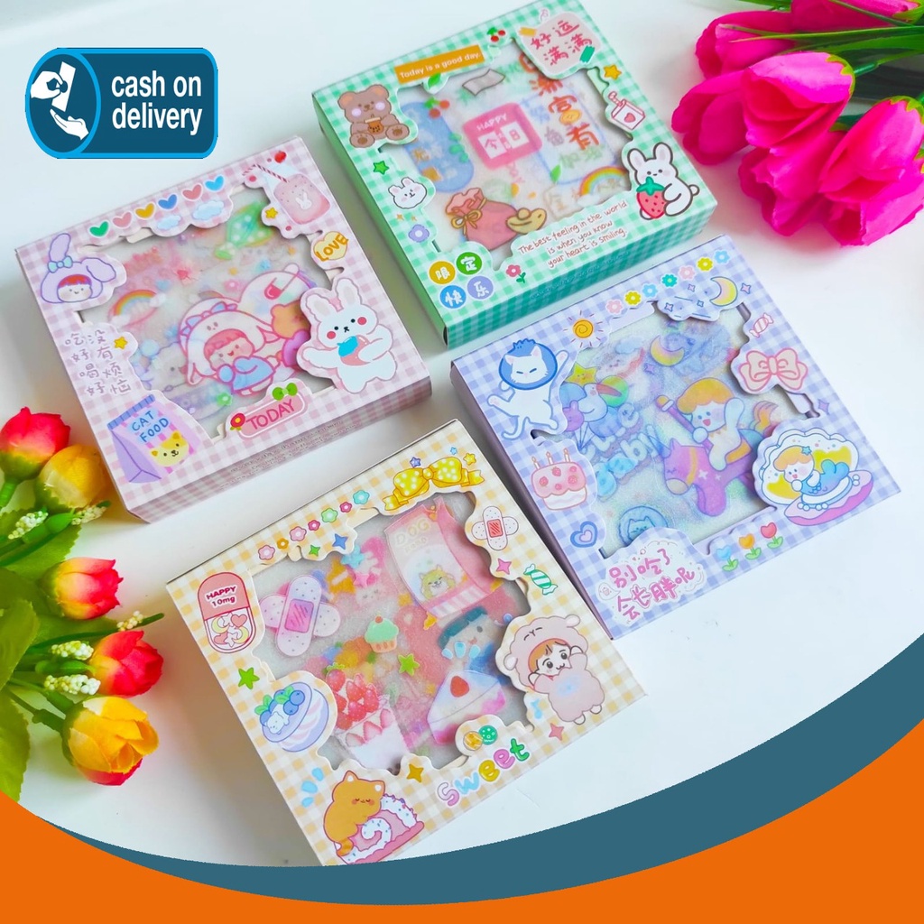 

Sticker BOX Senmu Mini 1 Varian isi 8 PCS Set Daily Manual Cute Pattern Decorative Tape Sticker Gift CRAFT