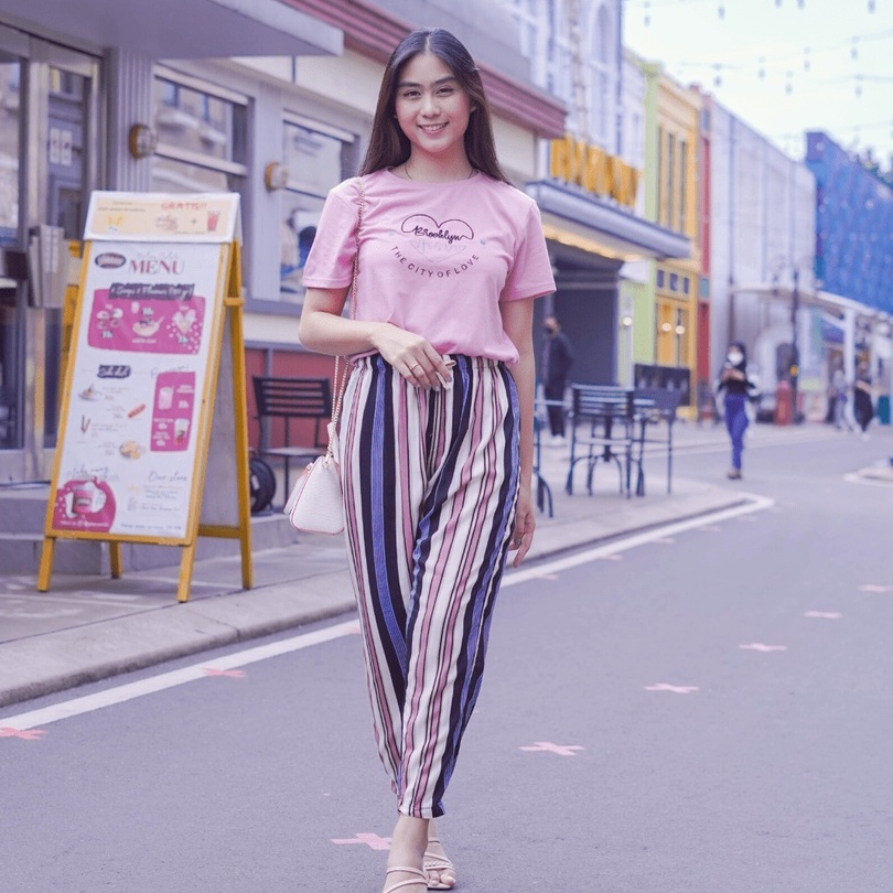 WV-061-1 Forever Sweet BLACK Label Rayon Setelan Celana Panjang BAJU Tidur PIYAMA Pakaian Rumah