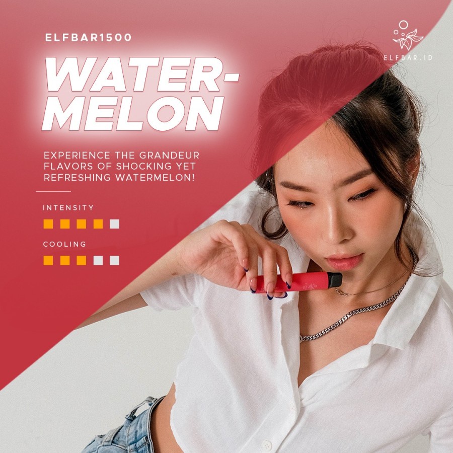 ELFBAR 1500 Puffs Watermelon | ELF BAR 1500 Disposable Pod Fresh Red | Vape Sekali Pakai Arief Muhammad | Best Disposable Pods Indonesia | RELX ViFX Gippro FNF Puff