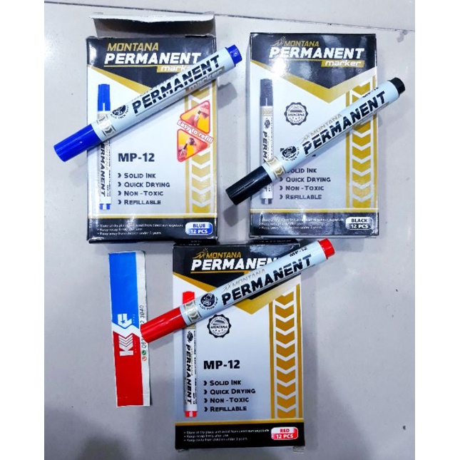 

SPIDOL PERMANEN MONTANA BISA DIISI ULANG ISI 12PCS