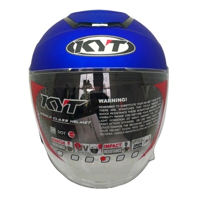 HELM KYT KYOTO-HELM KYOTO-Helm KYT KYOTO-Helm KYT Kyoto  Solid BLUE Glossy Putih Original SNI-Helm K