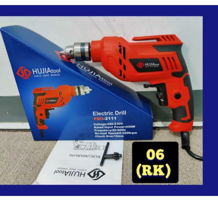 Chekout Bor 10mm Variable Speed, Bolak Balik / Bor Listrik Hujia HB-2111