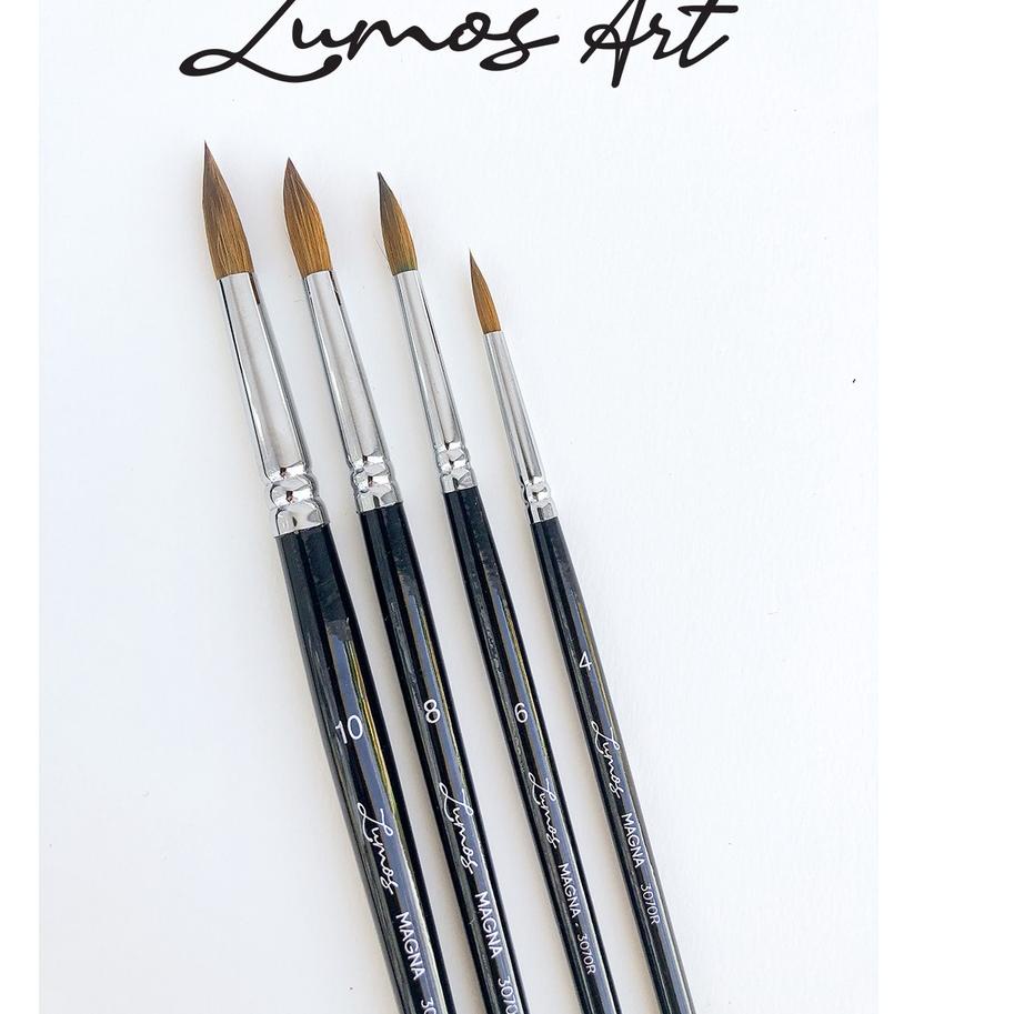 

Kekinian 한국 Lumos Art MAGNA Mixhair Watercolor Brush Kuas Cat Air / Kuas Intermediate Kolinsky Nylon Mix Hair Pikapoppin