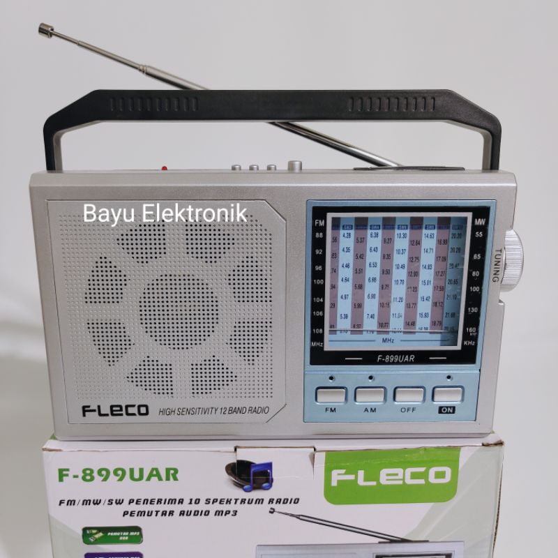 Radio Fleco F-899UAR 12 Band Radio USB Kartu Memori Mp3 Player