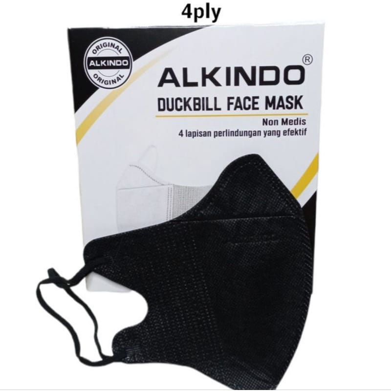 Masker Duckbill Garis 4 Ply Alkindo 1 Box isi 50 Pcs