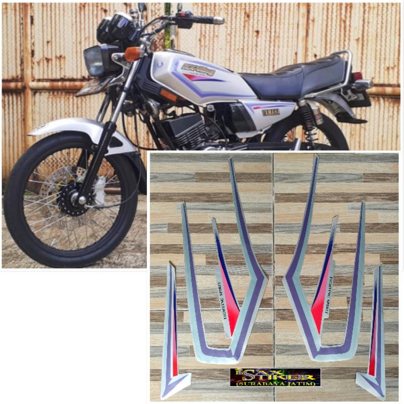 striping original Yamaha RX KING silver tahun 2001