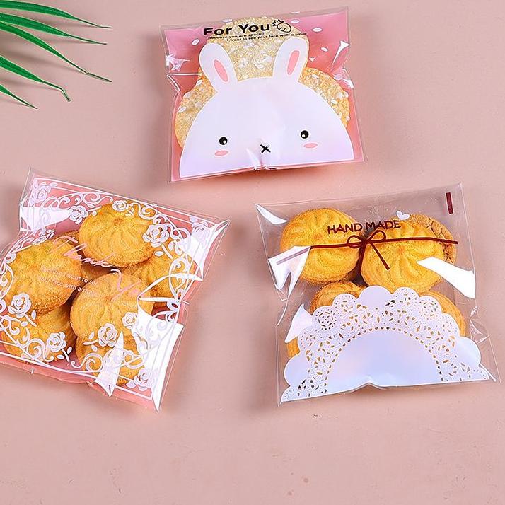 

Terbaru! 100PCS plastik opp roti bakpao 14x14 thank you plastik opp roti !!