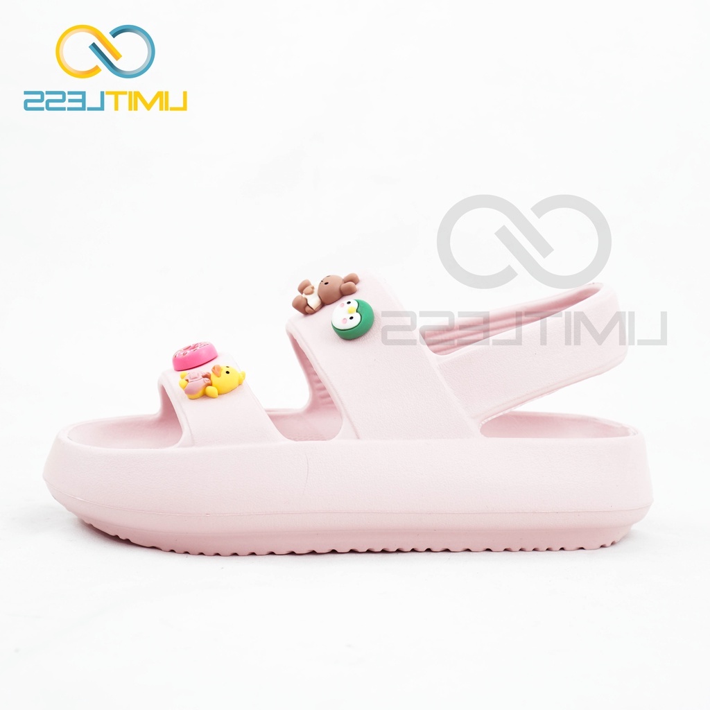 Wedges Sandal Tali Wanita Korea Sendal Platform Wanita Casual Dua Strap Tali Belakang Sandal Lalisa Cewek