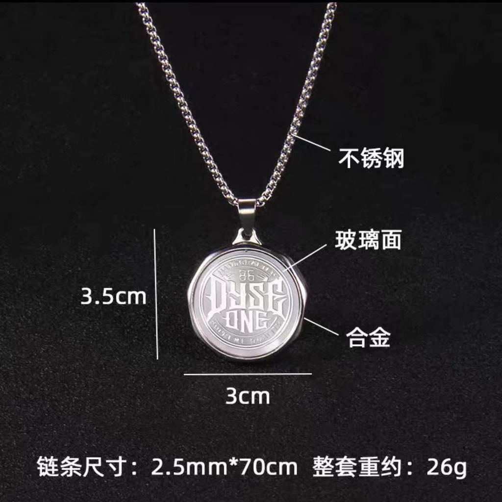 Kalung Rantai Liontin Bahan Stainless steel Gaya hip hop Untuk Pria Dan Wanita