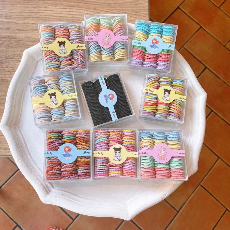 IKAT RAMBUT DONAT KECIL PER KOTAK 100PCS/IKAT RAMBUT ANAK IMPORT