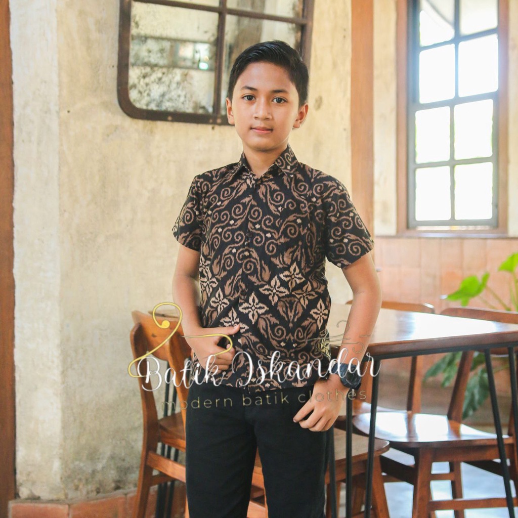 Batik Iskandar Couple Gamis Kemeja Songket Zigzag Abu Abu