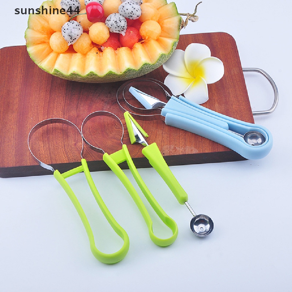 Sunshine 4 in 1 Sendok Scoop Pemotong Semangka / Melon Bahan Stainless Steel