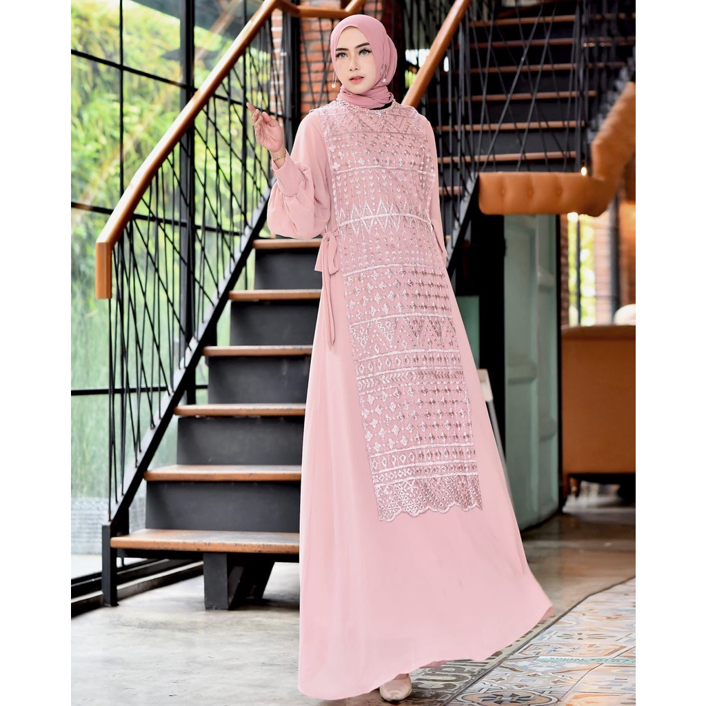 Permata Olshop / Gamis Rompi Tiara NK / Kebaya Modern / Kebaya Gamis Pesta Mewah / Gamis Kondangan