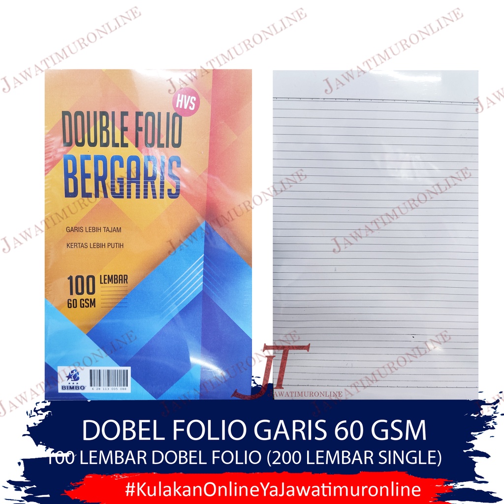 Kertas Double Folio Garis 60 GSM 100 Lembar