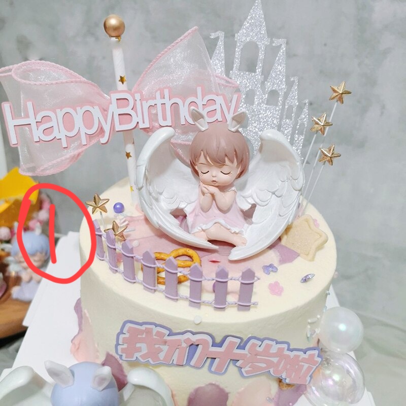 boneka figure perempuan topper cake ulang tahun.malaikat bayi